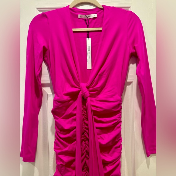 Susana Monaco Plunge Neck Bodycon Dress - Picture 2 of 10